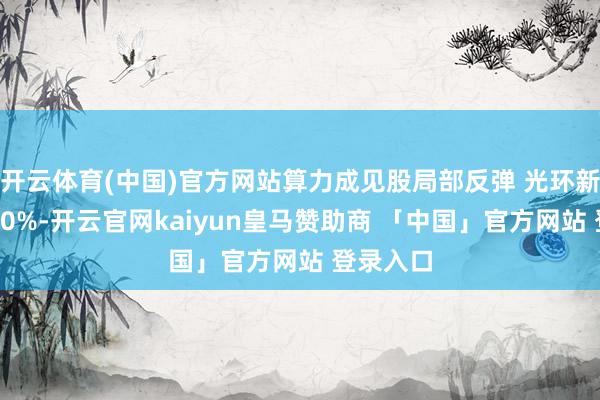 开云体育(中国)官方网站算力成见股局部反弹 光环新网涨近10%-开云官网kaiyun皇马赞助商 「中国」官方网站 登录入口